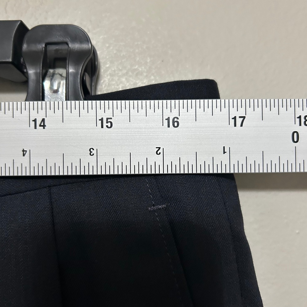 T. Harris Men's Dress Pants 34X29 Navy Blue Excellent 100% Wool Cuffed Trousers - Picture 4 of 11